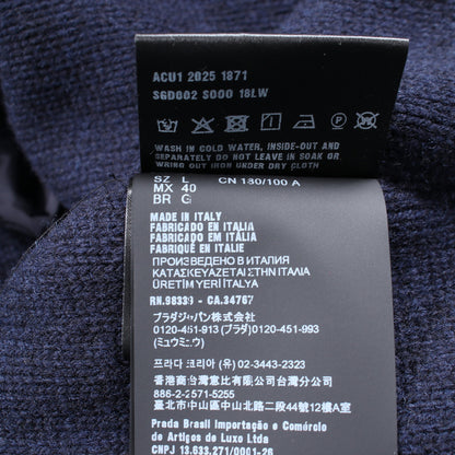 中綿入り ブルゾン ボンバージャケット ナイロン ネイビー プラダ