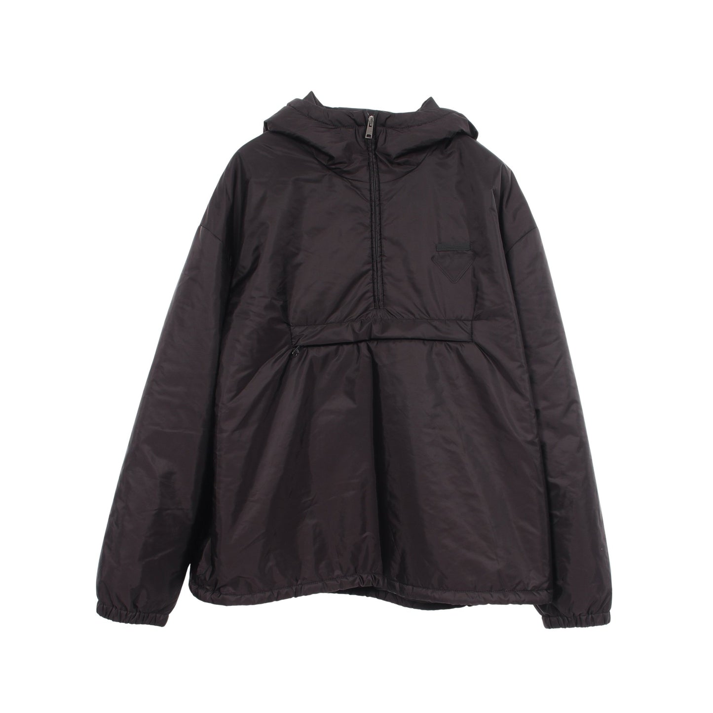 Re-Nylon フード付き 中綿 アノラック ジャケット ナイロン ブラック プラダ