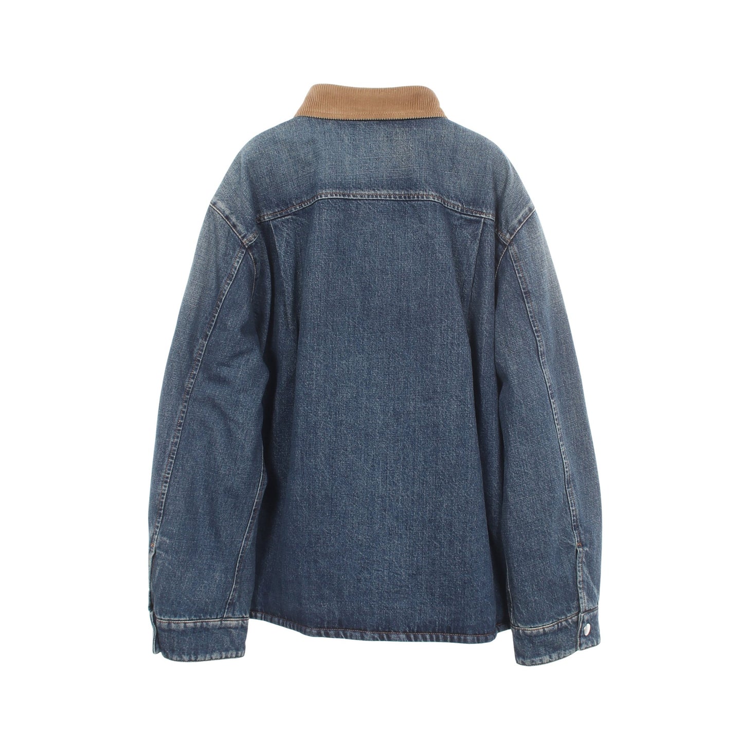 DENIM PIUMINO ウォッシュ加工 ダウンジャケット デニムジャケット コットン インディゴブルー ライトブラウン ミュウミュウ
