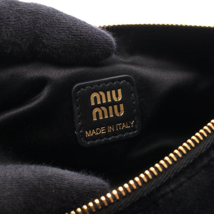 チェーンハンドバッグ ベロア レザー ブラック ミュウミュウ バッグ miu miu