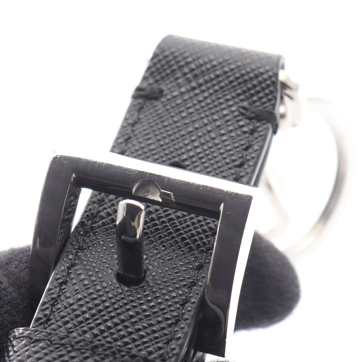 SAFFIANO キーホルダー バッグチャーム サフィアーノレザー ブラック プラダ