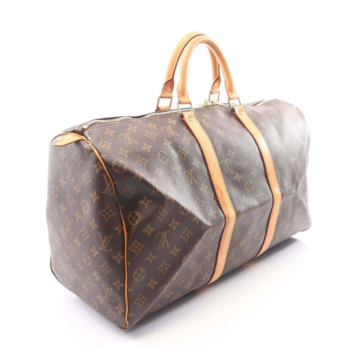 キーポル50 モノグラム ボストンバッグ PVC レザー ブラウン ルイヴィトン バッグ LOUIS VUITTON