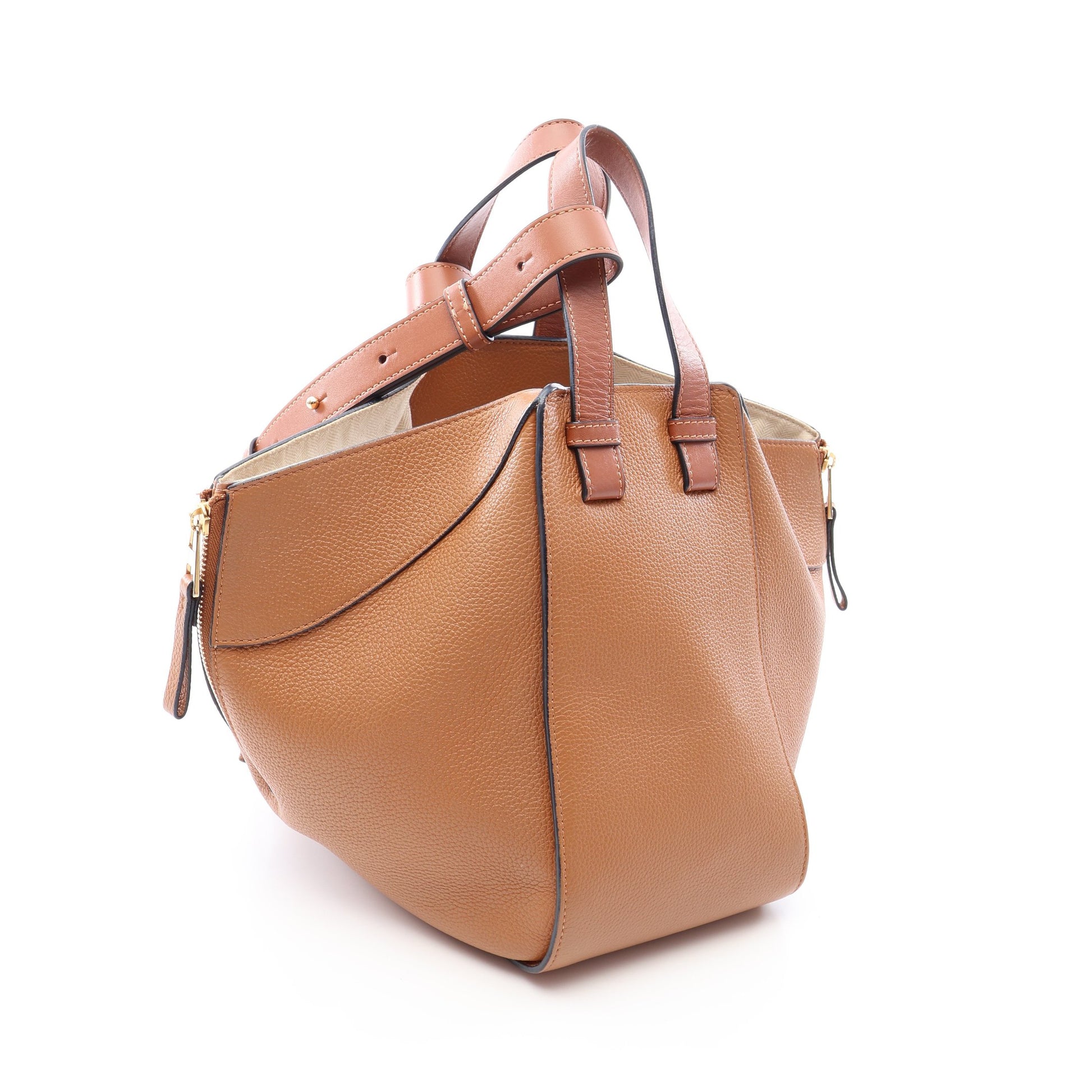 ハンモックバッグ スモール 2WAY ハンドバッグ レザー ブラウン ロエベ バッグ LOEWE