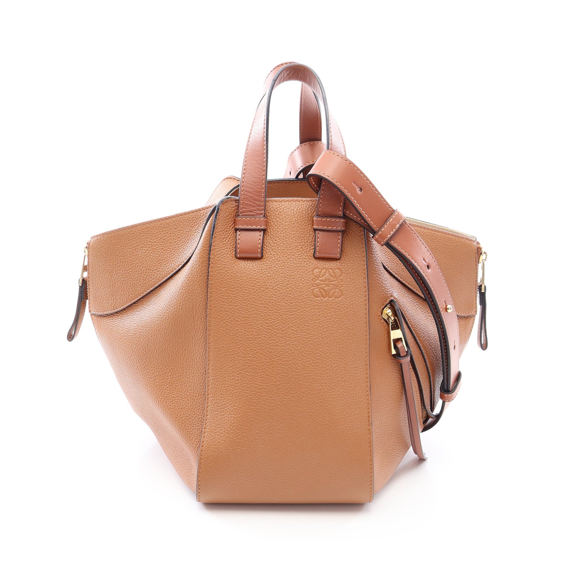 ハンモックバッグ スモール 2WAY ハンドバッグ レザー ブラウン ロエベ バッグ LOEWE