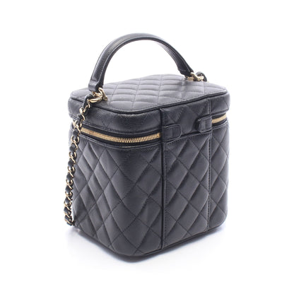 マトラッセ チェーンショルダーバッグ キャビアスキン ブラック ゴールド金具 シャネル バッグ CHANEL