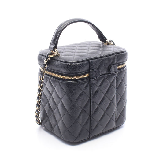 マトラッセ チェーンショルダーバッグ キャビアスキン ブラック ゴールド金具 シャネル バッグ CHANEL