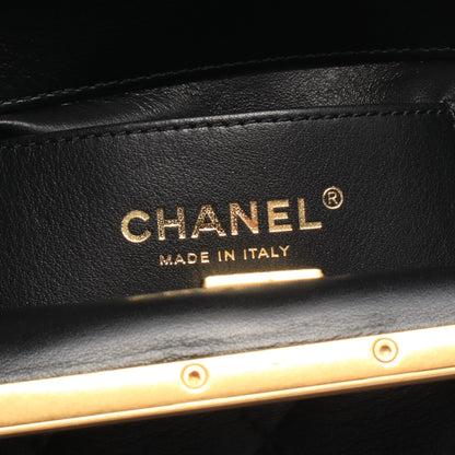 マトラッセ チェーンショルダーバッグ ラムスキン ブラック ゴールド金具 シャネル バッグ CHANEL
