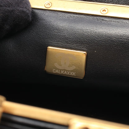 マトラッセ チェーンショルダーバッグ ラムスキン ブラック ゴールド金具 シャネル バッグ CHANEL