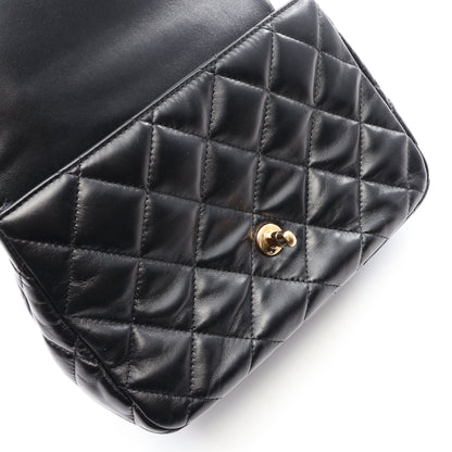 マトラッセ トップハンドル 2WAY チェーンショルダーバッグ ラムスキン ブラック ゴールド金具 シャネル バッグ CHANEL