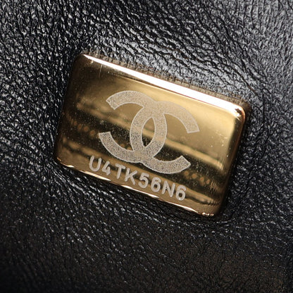 マトラッセ トップハンドル 2WAY チェーンショルダーバッグ ラムスキン ブラック ゴールド金具 シャネル バッグ CHANEL