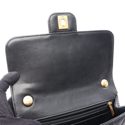マトラッセ チェーンショルダーバッグ レザー ブラック ゴールド金具 シャネル バッグ CHANEL