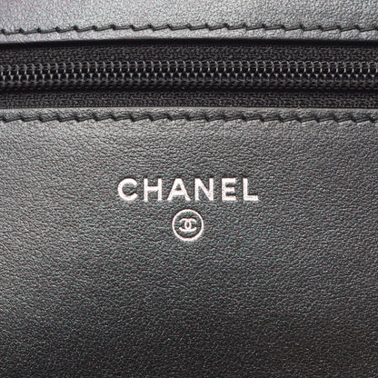 マトラッセ チェーンウォレット レザー ブラック シルバー金具 シャネル バッグ CHANEL