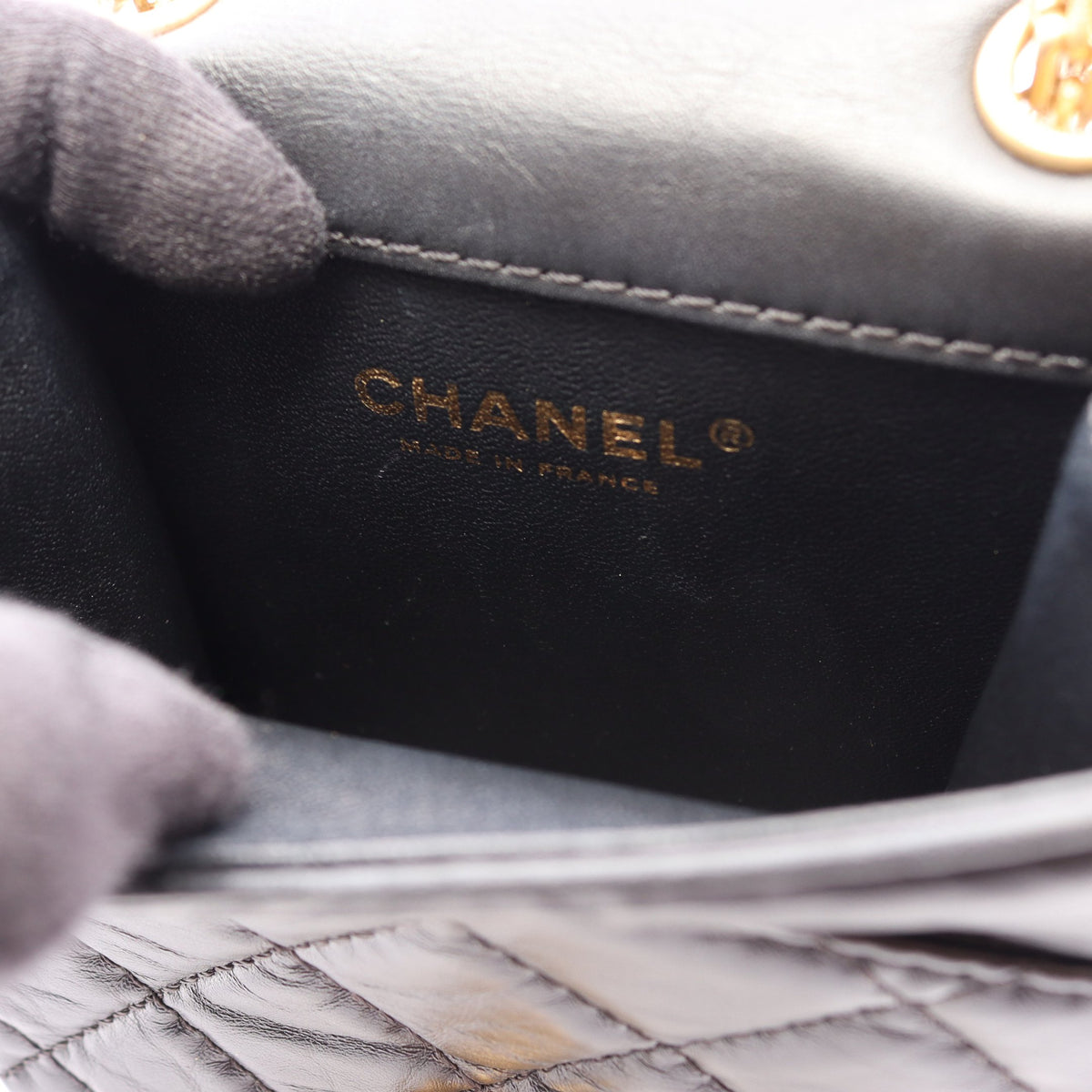 2.55 マトラッセ Wチェーンショルダーバッグ エイジドカーフスキン ブラック ゴールド金具 シャネル バッグ CHANEL
