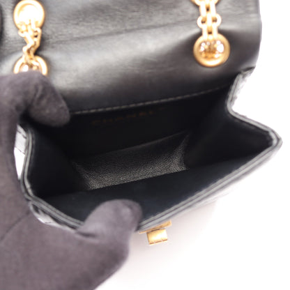 2.55 マトラッセ Wチェーンショルダーバッグ エイジドカーフスキン ブラック ゴールド金具 シャネル バッグ CHANEL