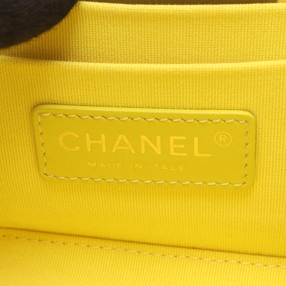 マトラッセ 2WAY バニティバッグ チェーンショルダーバッグ ラムスキン イエロー ゴールド金具 シャネル バッグ CHANEL