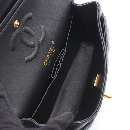 マトラッセ Wフラップ Wチェーンショルダーバッグ ラムスキン ブラック ゴールド金具 シャネル バッグ CHANEL