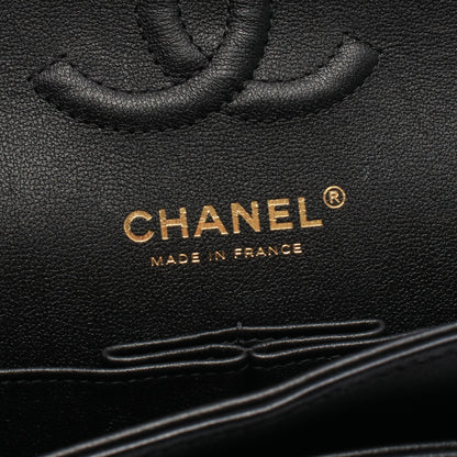 マトラッセ Wフラップ Wチェーンショルダーバッグ ラムスキン ブラック ゴールド金具 シャネル バッグ CHANEL