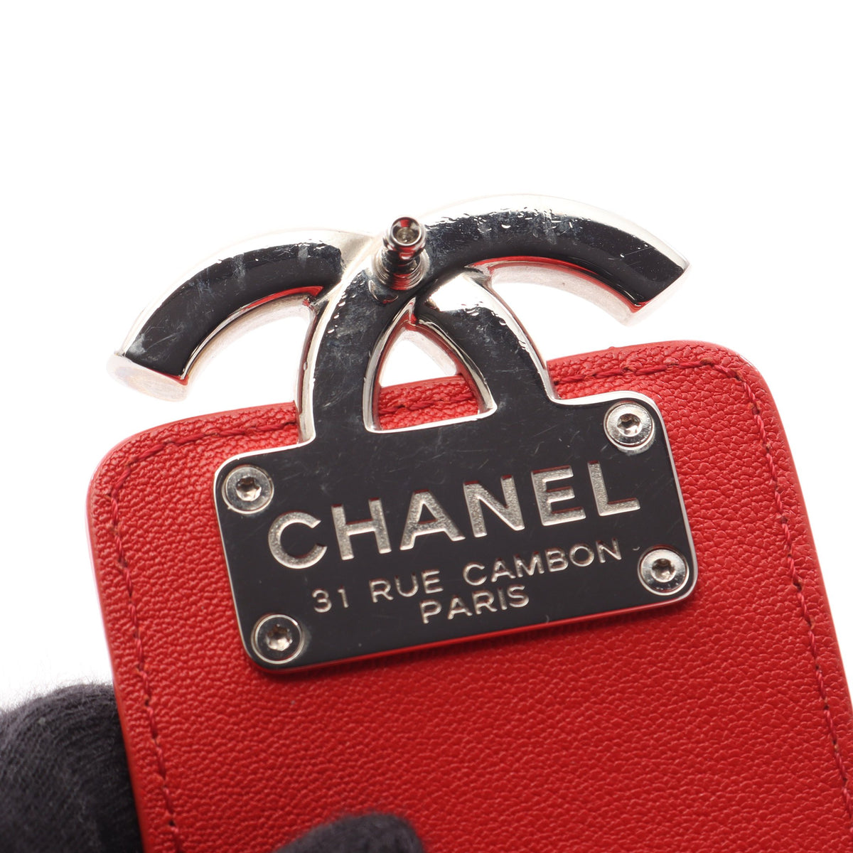 マトラッセ ハーフココ カメラバッグ チェーンショルダーバッグ レザー レッド シルバー金具 シャネル バッグ CHANEL