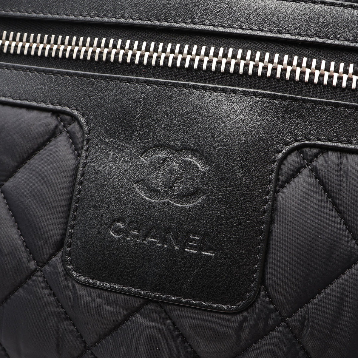コココクーンMM ハンドバッグ トートバッグ ナイロン レザー ブラック シルバー金具 シャネル バッグ CHANEL
