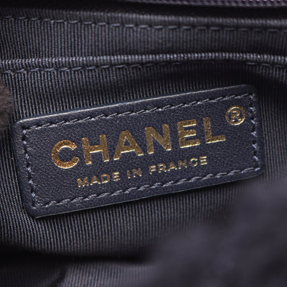 ミニマトラッセ チェーンショルダーバッグ ボア ツイード ダークネイビー パープル ゴールド金具 シャネル バッグ CHANEL