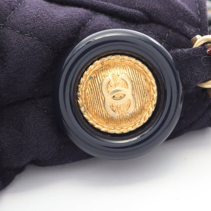パリハンブルク マトラッセ 2WAY チェーンショルダーバッグ ウール レザー ネイビー ゴールド金具 シャネル バッグ CHANEL