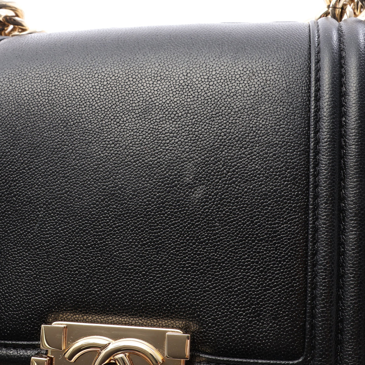 ボーイシャネル チェーンショルダーバッグ レザー ブラック ゴールド金具 シャネル バッグ CHANEL
