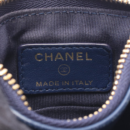 マトラッセ フォンケース チェーンショルダーバッグ ラムスキン ネイビー ゴールド金具 シャネル バッグ CHANEL