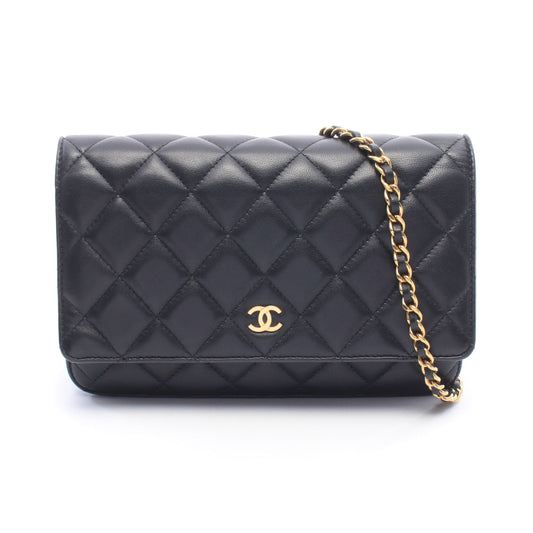 マトラッセ チェーンウォレット ラムスキン ブラック ゴールド金具 シャネル バッグ CHANEL