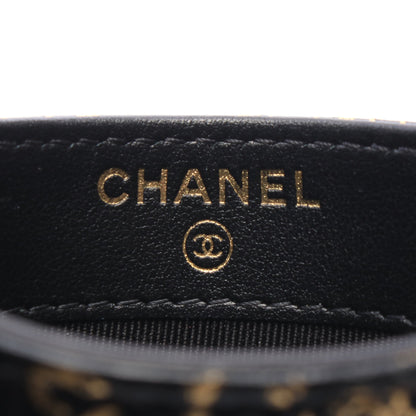 2.55 グラフィティ カードケース レザー ブラック ゴールド ゴールド金具 シャネル 財布・小物 CHANEL