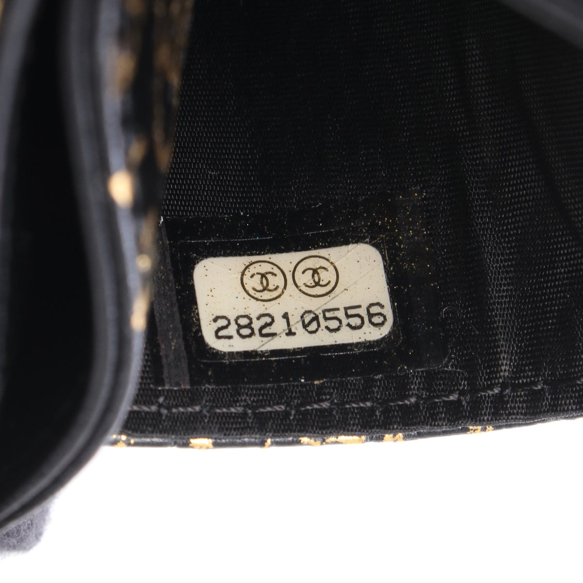 2.55 グラフィティ カードケース レザー ブラック ゴールド ゴールド金具 シャネル 財布・小物 CHANEL