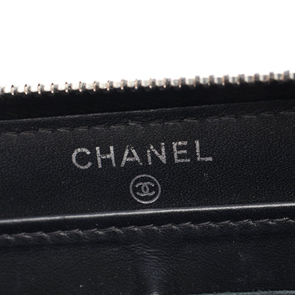マトラッセ ラメ ラウンドファスナー長財布 キャビアスキン ブラック シルバー金具 シャネル 財布・小物 CHANEL