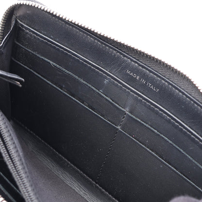 マトラッセ ラメ ラウンドファスナー長財布 キャビアスキン ブラック シルバー金具 シャネル 財布・小物 CHANEL