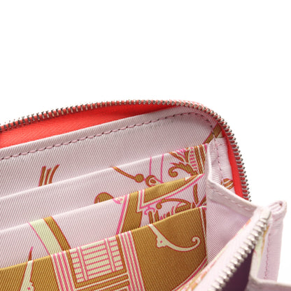 アザップシルクイン コンパクト ローズテキサス ラウンドファスナー財布 ヴォーエプソン ピンクレッド シルバー金具 U刻印 エルメス 財布・小物 HERMES