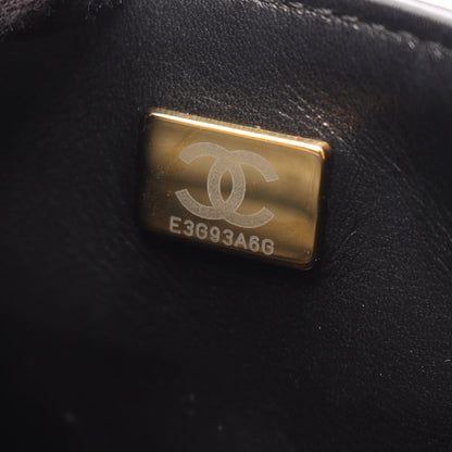 ミニ フラップ バッグ マトラッセ チェーンショルダーバッグ レザー ブラック ゴールド金具 シャネル バッグ CHANEL