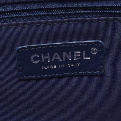 マトラッセ 2WAY ハンドバッグ トートバッグ キャビアスキン ブルー シルバー金具 シャネル バッグ CHANEL
