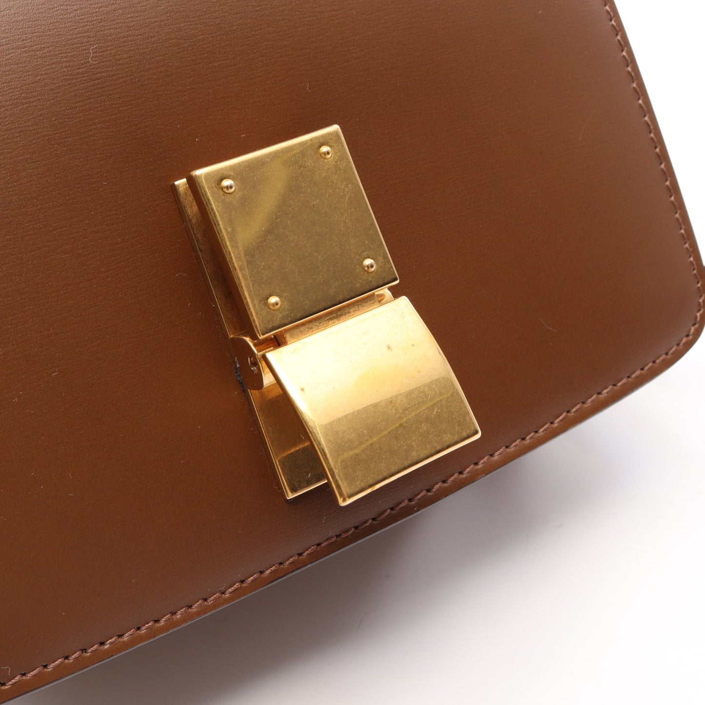 クラシックボックス スモール ショルダーバッグ レザー ブラウン セリーヌ バッグ CELINE