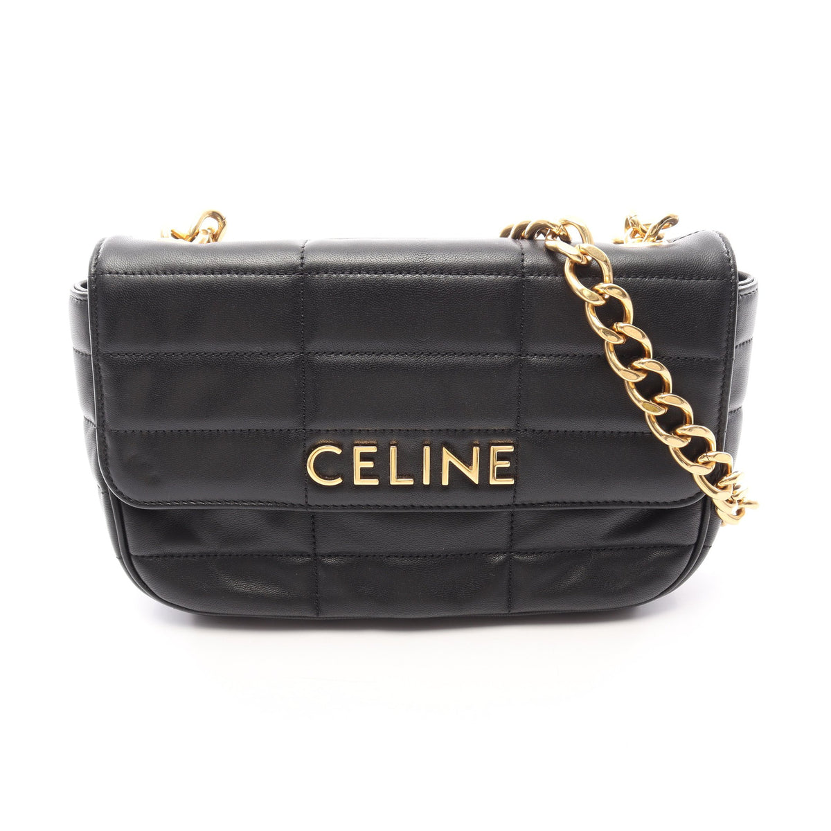 マトラッセ モノクローム チェーンショルダーバッグ レザー ブラック セリーヌ バッグ CELINE