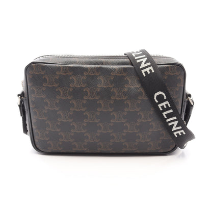 トリオンフ ミディアム メッセンジャーバッグ ショルダーバッグ PVC レザー ブラック ブラウン セリーヌ バッグ CELINE