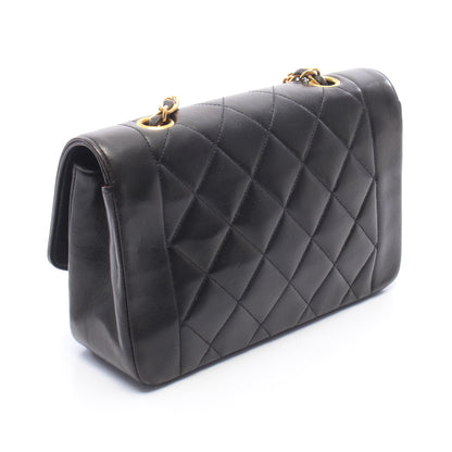 マトラッセ ダイアナフラップ チェーンショルダーバッグ ラムスキン ブラック ゴールド金具 シャネル バッグ CHANEL