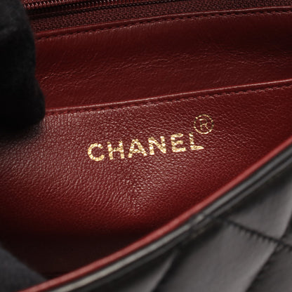 マトラッセ ダイアナフラップ チェーンショルダーバッグ ラムスキン ブラック ゴールド金具 シャネル バッグ CHANEL