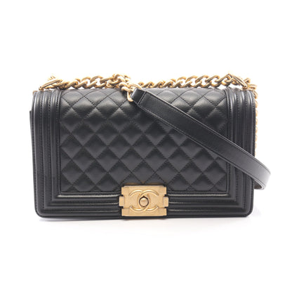 ボーイシャネル チェーンショルダーバッグ キャビアスキン ブラック ゴールド金具 シャネル バッグ CHANEL