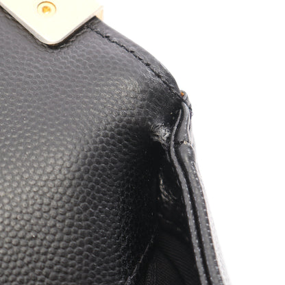 ボーイシャネル チェーンショルダーバッグ キャビアスキン ブラック ゴールド金具 シャネル バッグ CHANEL