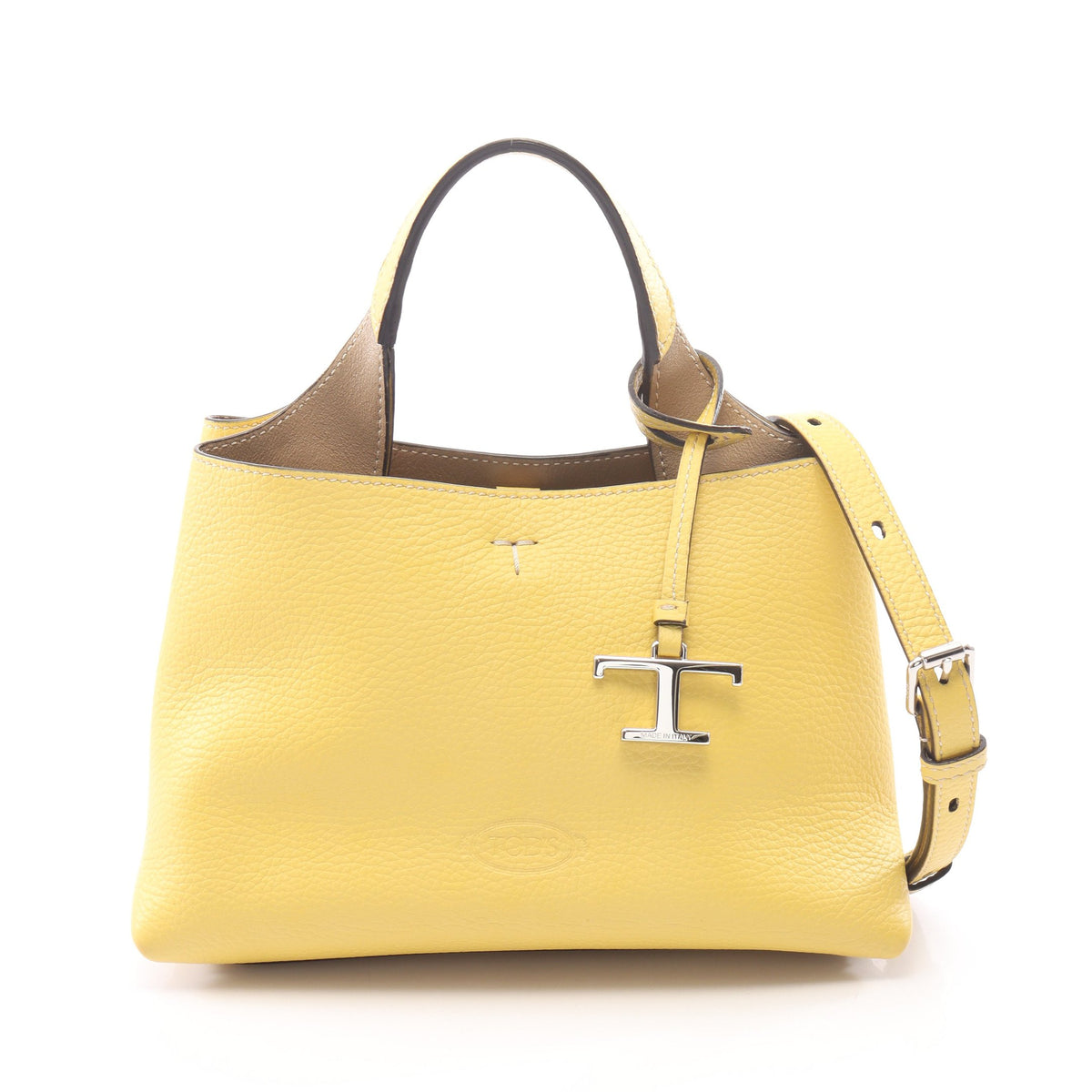 Tタイムレス マイクロ 2WAY ハンドバッグ レザー イエロー トッズ バッグ TOD'S