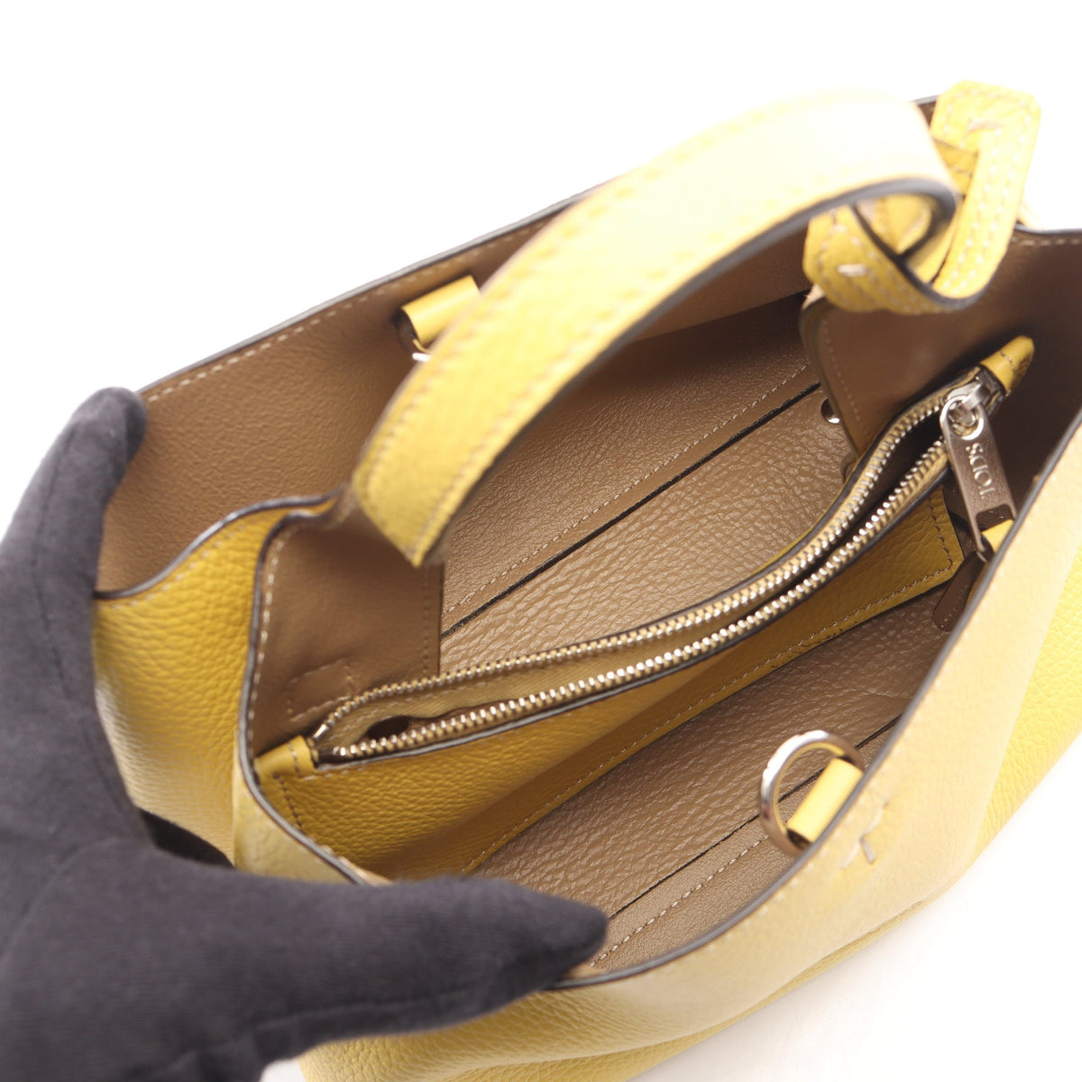 Tタイムレス マイクロ 2WAY ハンドバッグ レザー イエロー トッズ バッグ TOD'S