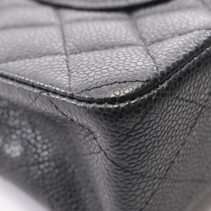 マトラッセ Wフラップ Wチェーンショルダーバッグ キャビアスキン ブラック ゴールド金具 シャネル バッグ CHANEL