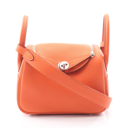 リンディ ミニ タンジェリン ショルダーバッグ トリヨンクレマンス オレンジ シルバー金具 G刻印 エルメス バッグ HERMES