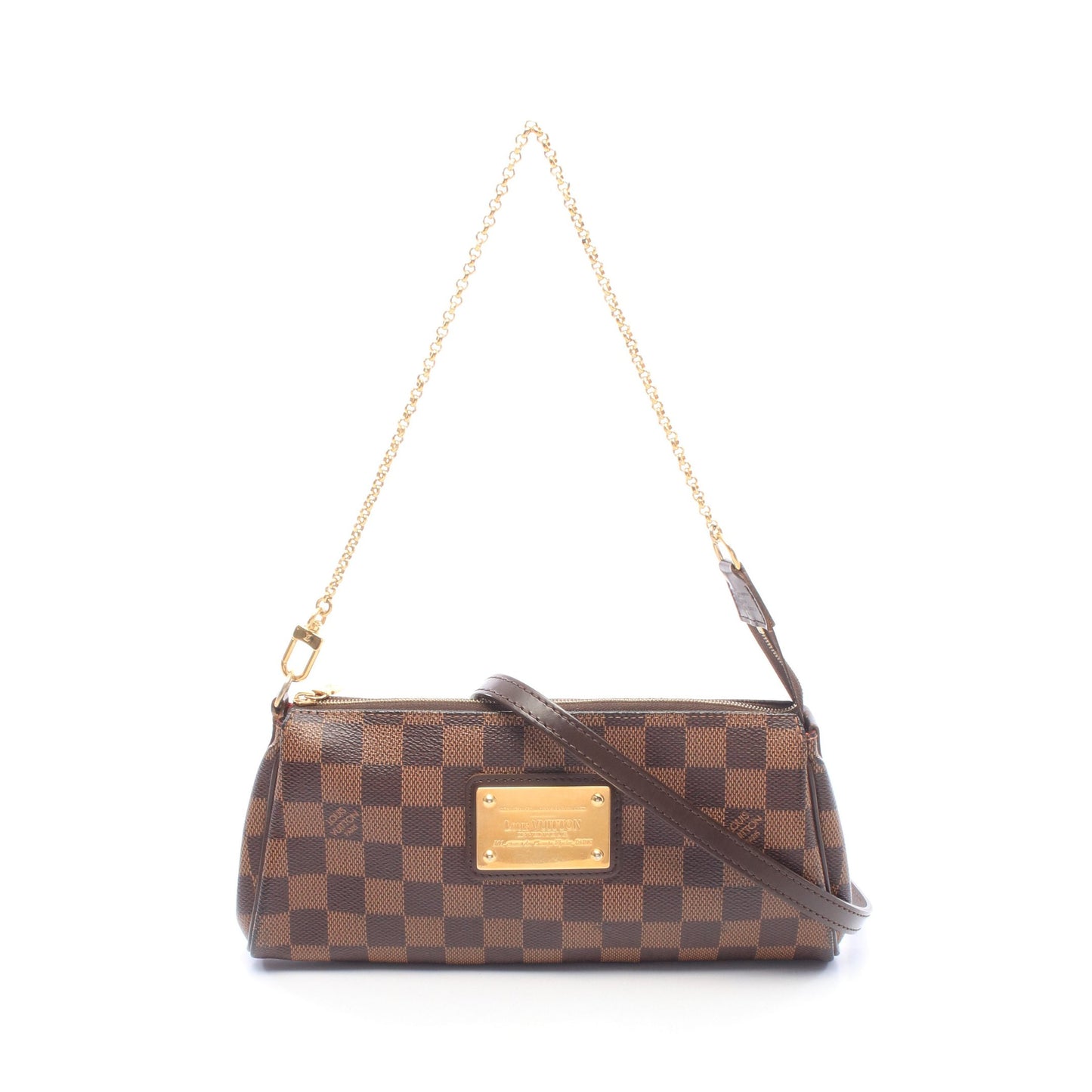 エヴァ ダミエエベヌ 2WAY チェーンハンドバッグ PVC レザー ブラウン ルイヴィトン バッグ LOUIS VUITTON