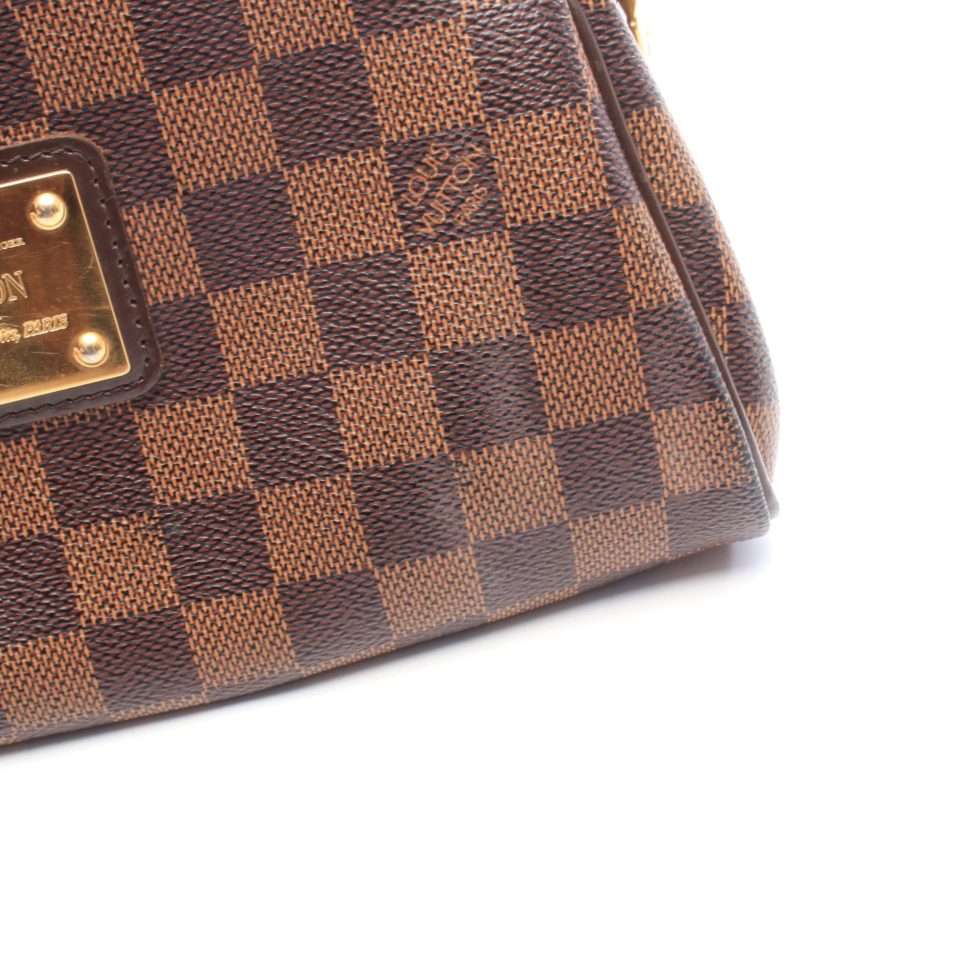 エヴァ ダミエエベヌ 2WAY チェーンハンドバッグ PVC レザー ブラウン ルイヴィトン バッグ LOUIS VUITTON