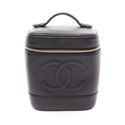 ココマーク ハンドバッグ バニティバッグ キャビアスキン ブラック ゴールド金具 シャネル バッグ CHANEL