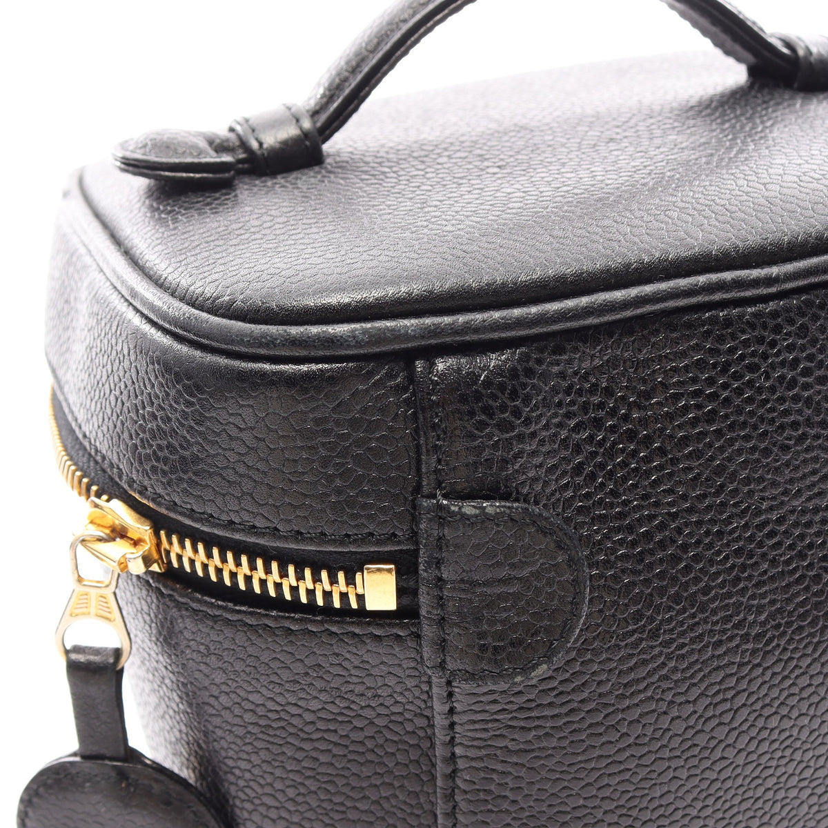 ココマーク ハンドバッグ バニティバッグ キャビアスキン ブラック ゴールド金具 シャネル バッグ CHANEL